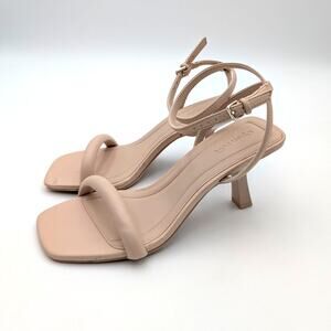 Open Edit Taytum Ankle Strap Heel Sandals Women's Nude Size US6M EU36